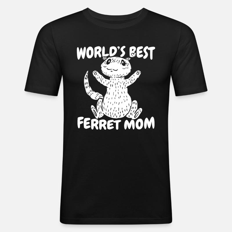 Frettchen Iltis Mutter - Männer Slim Fit T-Shirt - Schwarz
