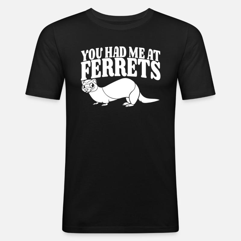 Frettchen Iltis - Männer Slim Fit T-Shirt - Schwarz