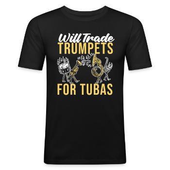 Fanfare procession tuba - Men's Slim Fit T-Shirt - black - Front - Nik (191cm)