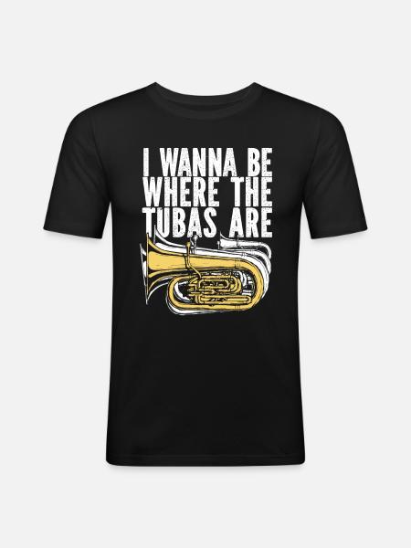 Fanfare procession tuba - Men's Slim Fit T-Shirt - black