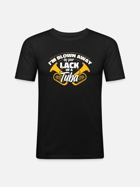Fanfare Procession Tuba Humour - T-shirt près du corps Homme - noir