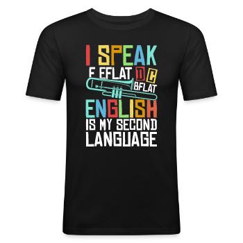 Spielmannszug Posaune Blaskapelle Posaune - Männer Slim Fit T-Shirt - Schwarz - Vorne - Nik (191cm)