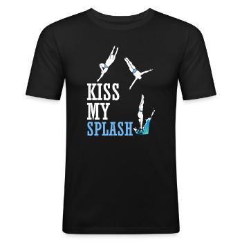 Diving Jumper Funny - Men's Slim Fit T-Shirt - black - Front - Nik (191cm)