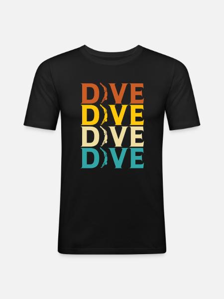 Diving Divers - Men's Slim Fit T-Shirt - black