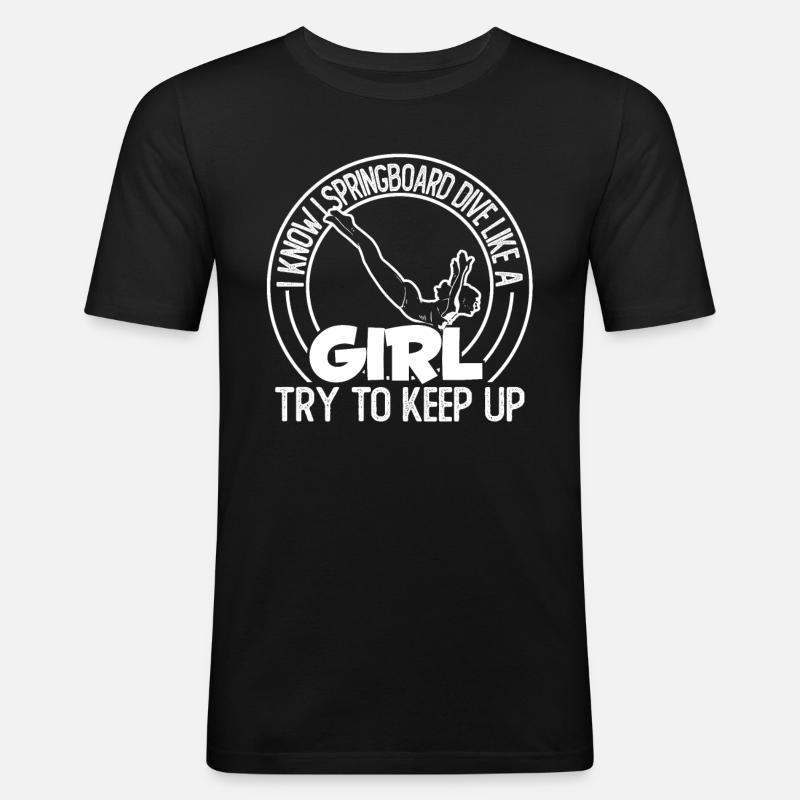 Turmspringen Turmspringer Mädchen - Männer Slim Fit T-Shirt - Schwarz