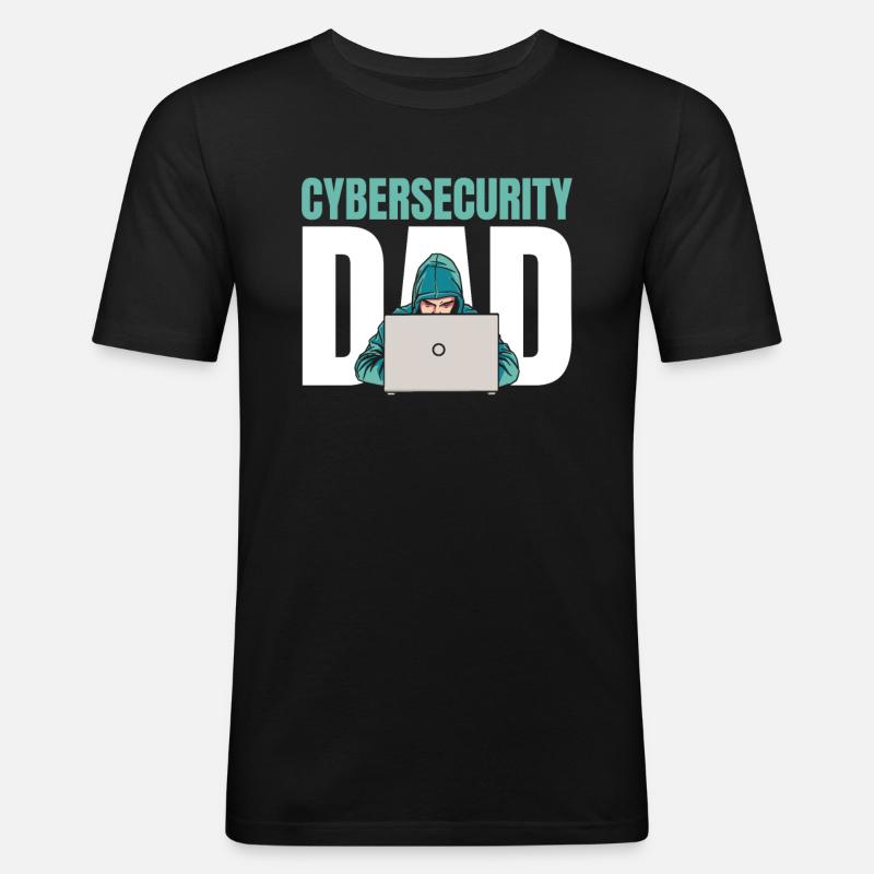 Entwickler Coder Programmierer Papa - Männer Slim Fit T-Shirt - Schwarz