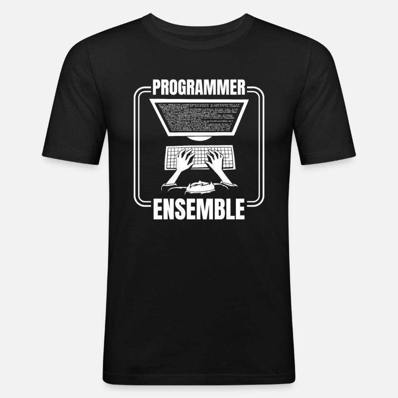 Entwickler Coder Programmierer Computer - Männer Slim Fit T-Shirt - Schwarz