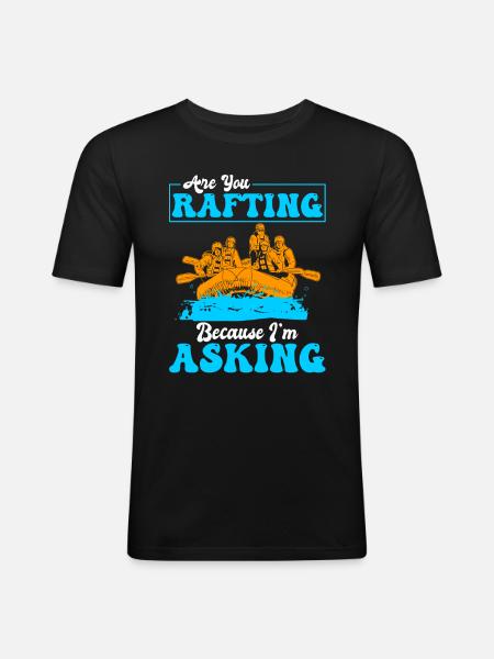 Rafting Wildwasser Rafting - Männer Slim Fit T-Shirt - Schwarz