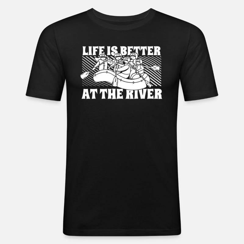 Rafting Wildwasser Rafting - Männer Slim Fit T-Shirt - Schwarz