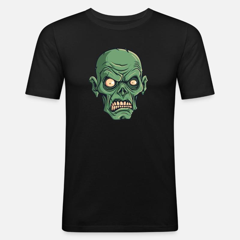 Zombie Halloween Cool - Männer Slim Fit T-Shirt - Schwarz
