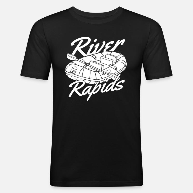 Rafting en eau vive - T-shirt près du corps Homme - noir