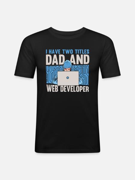 Web Entwickler Webdeveloper Vater - Männer Slim Fit T-Shirt - Schwarz