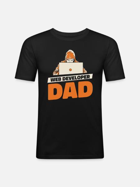 Web Entwickler Webdeveloper Vater - Männer Slim Fit T-Shirt - Schwarz