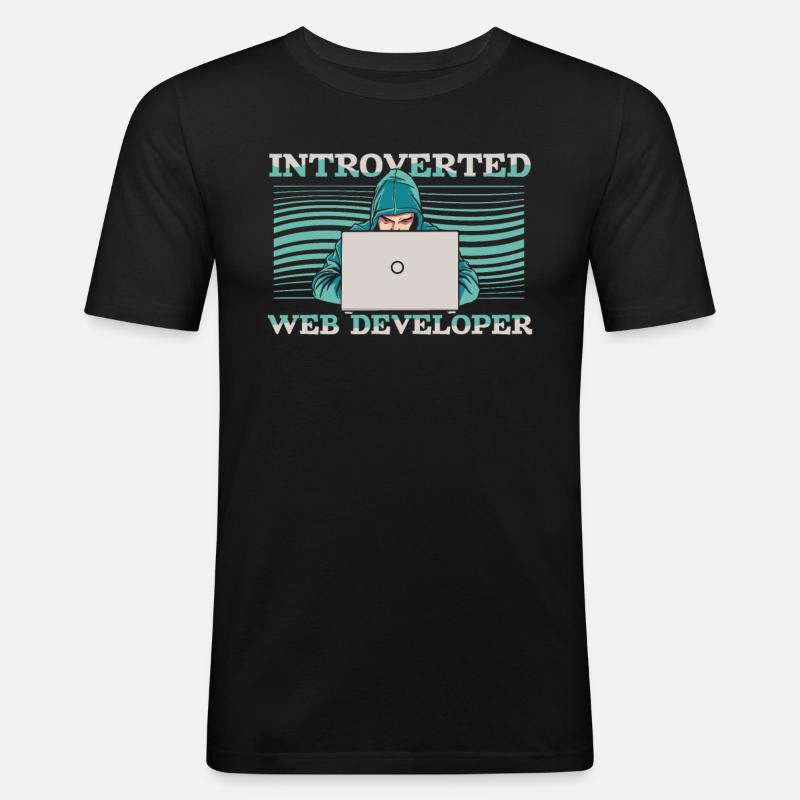Web Developer Web Developer Introverts - Men's Slim Fit T-Shirt - black
