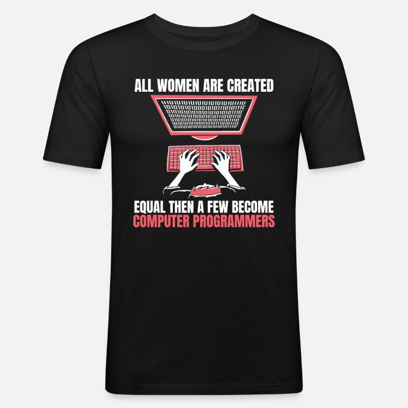 Entwickler Coder Programmierer Computer - Männer Slim Fit T-Shirt - Schwarz