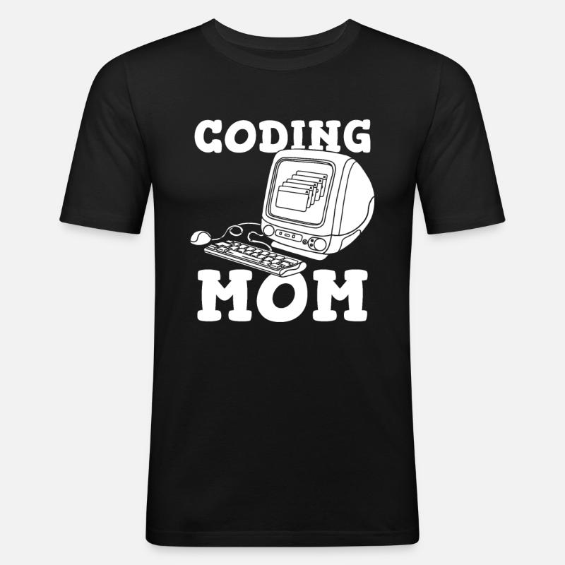 Entwickler Coder Programmierer Mutter - Männer Slim Fit T-Shirt - Schwarz