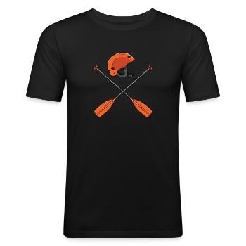 Rafting - Men's Slim Fit T-Shirt - black - Front - Nik (191cm)
