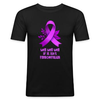 Fibromyalgie Rhumatisme mignon - T-shirt près du corps Homme - noir - Devant - Nik (191cm)