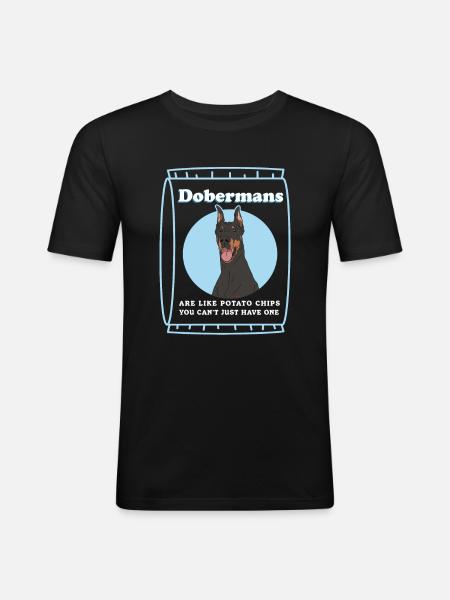 Doberman Dogs | Dog Owner Gift - Men's Slim Fit T-Shirt - black