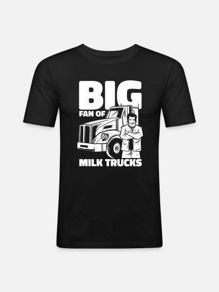 Cow Milk Milk Truck - Men's Slim Fit T-Shirt - black