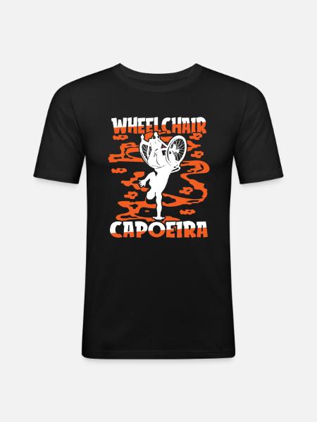 Capoeira Kampftanz Rollstuhl - Männer Slim Fit T-Shirt - Schwarz