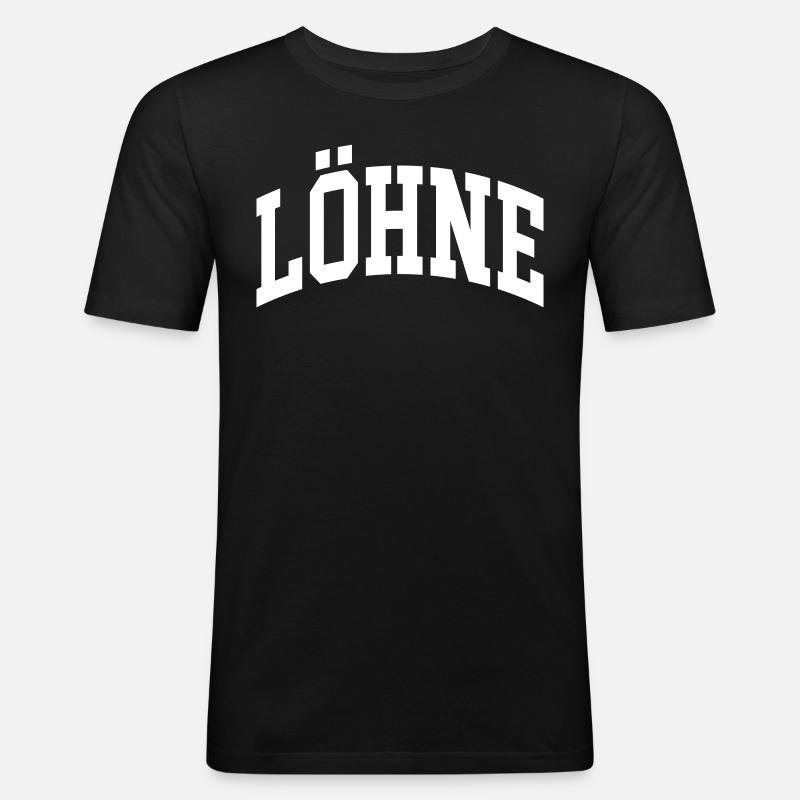 Löhne - Männer Slim Fit T-Shirt - Schwarz