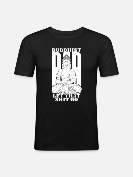 Buddha Buddhist Papa - Men's Slim Fit T-Shirt - black