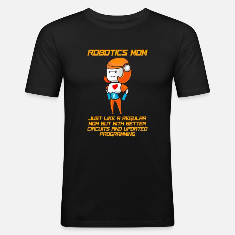 Robotik Ai Roboter Mutter - Männer Slim Fit T-Shirt - Schwarz