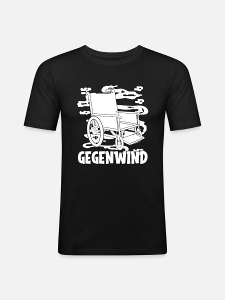 Rollstuhl Rollstuhlfahrer Witzig - Männer Slim Fit T-Shirt - Schwarz