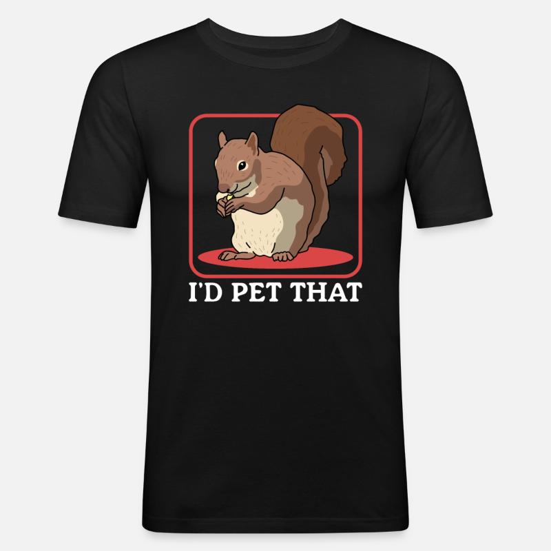 Süßes Eichhörnchen Grauhörnchen Hörnchen Geschenk - Männer Slim Fit T-Shirt - Schwarz