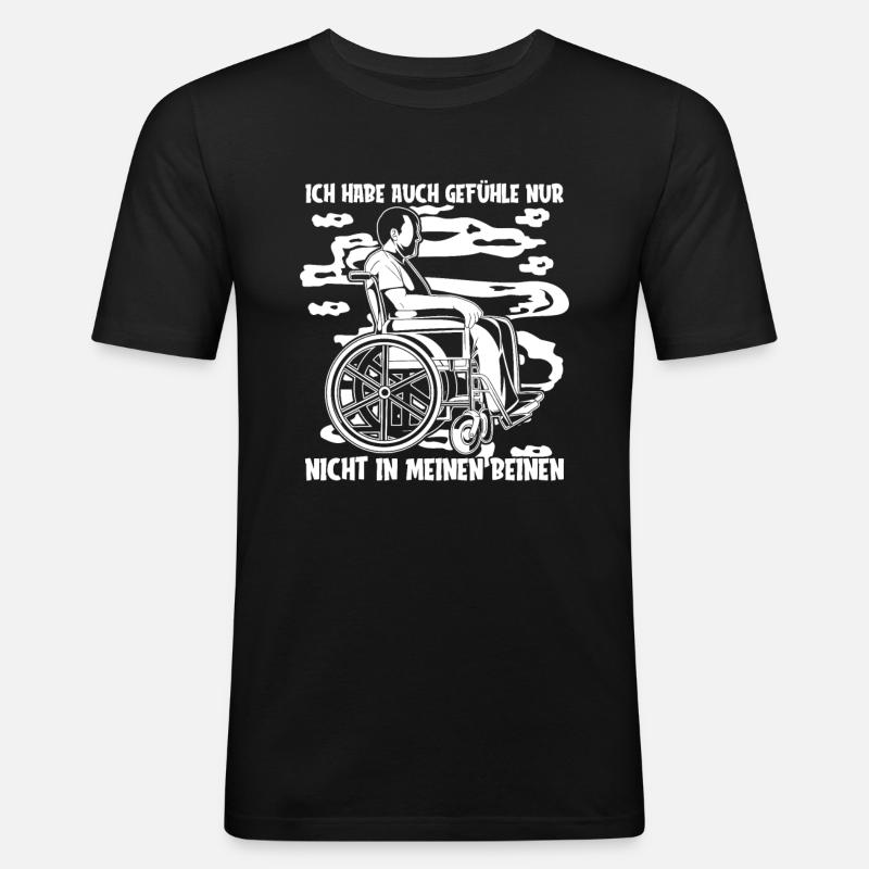 Rollstuhl Rollstuhlfahrer Witzig - Männer Slim Fit T-Shirt - Schwarz