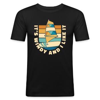 Wing Surf Wing Foil Flügelbrandung - T-shirt près du corps Homme - noir - Devant - Nik (191cm)
