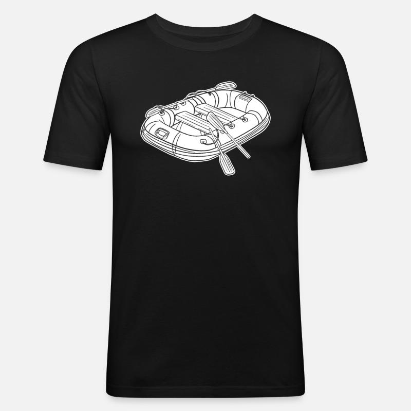 Rafting - Männer Slim Fit T-Shirt - Schwarz