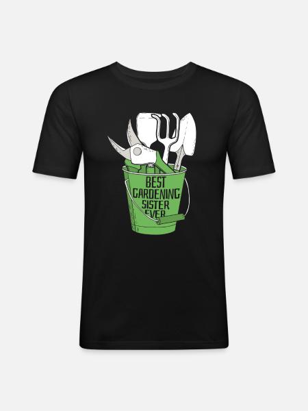 Hobbygärtner Garten Schwester - Männer Slim Fit T-Shirt - Schwarz