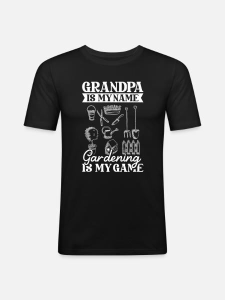 Hobbygärtner Garten Garten Opa - Männer Slim Fit T-Shirt - Schwarz