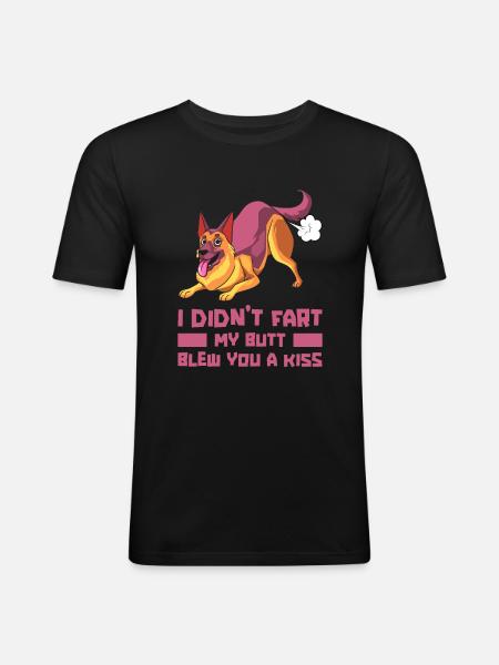 Schäferhund Witzig - Männer Slim Fit T-Shirt - Schwarz