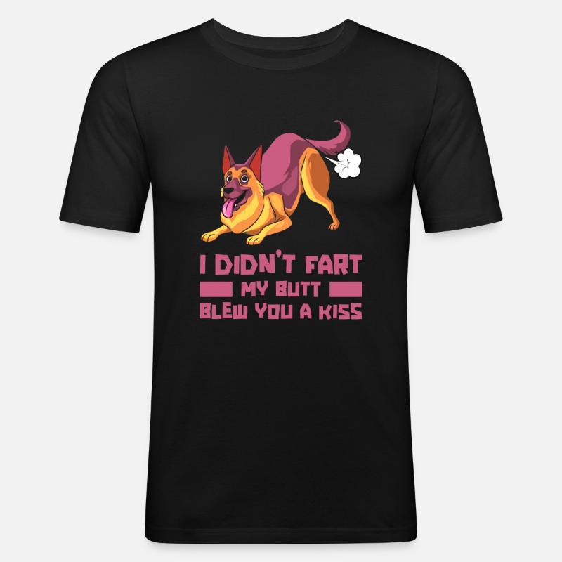 Schäferhund Witzig - Männer Slim Fit T-Shirt - Schwarz