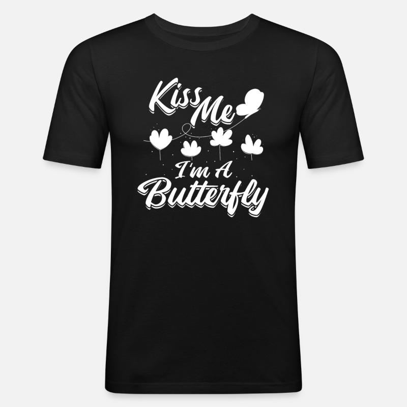 Hobbygärtner Garten Gartenschmetterlinge - Männer Slim Fit T-Shirt - Schwarz