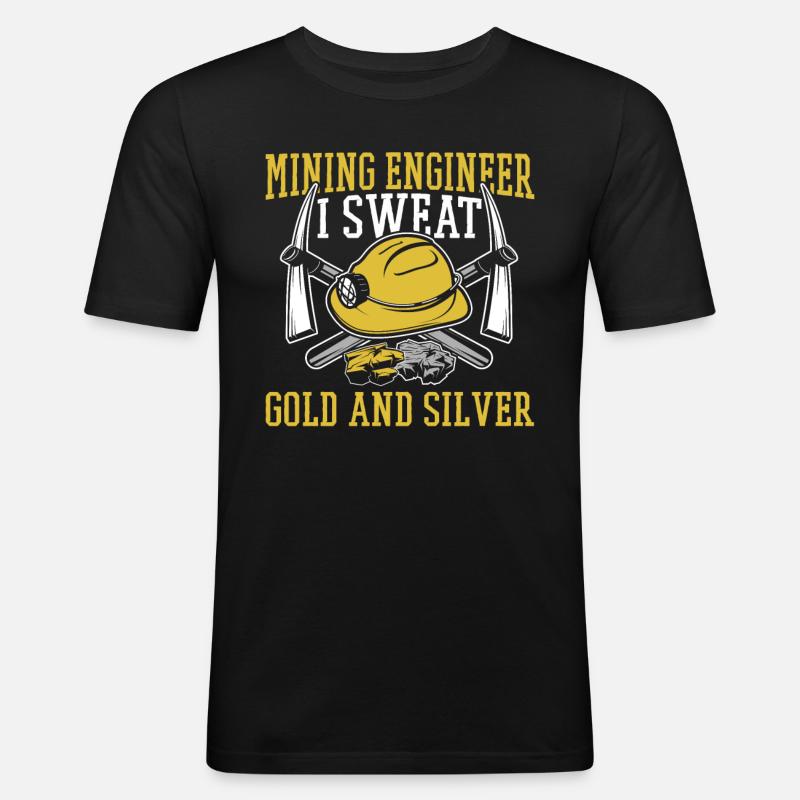 Engineer Cool Mining Engineer - Men's Slim Fit T-Shirt - black