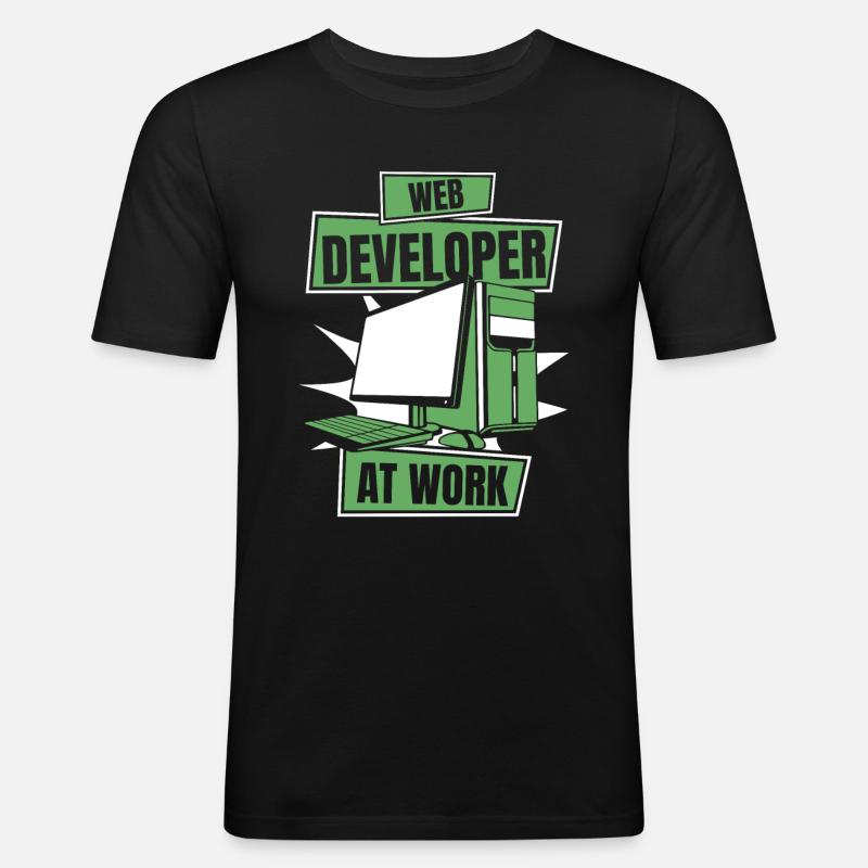 Web Entwickler Webdeveloper Cool - Männer Slim Fit T-Shirt - Schwarz