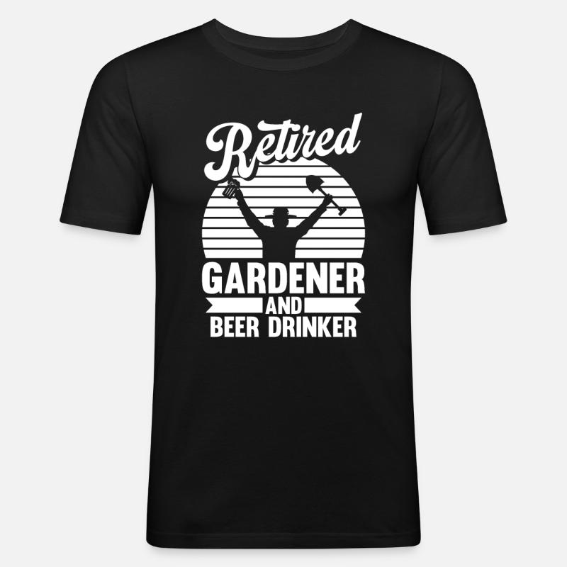 Hobbygärtner Garten Gartenbier - Männer Slim Fit T-Shirt - Schwarz