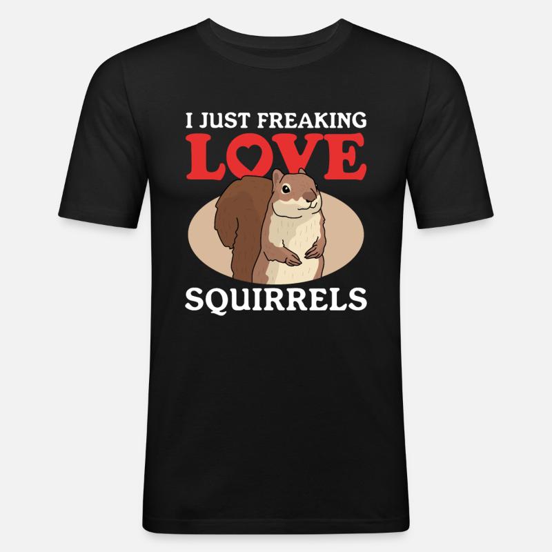 Cute Squirrel Squirrel Gift - Men's Slim Fit T-Shirt - black