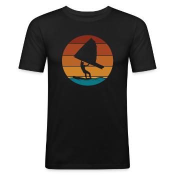 Wing Surf Wing Foil Cool Flügelbrandung - T-shirt près du corps Homme - noir - Devant - Nik (191cm)