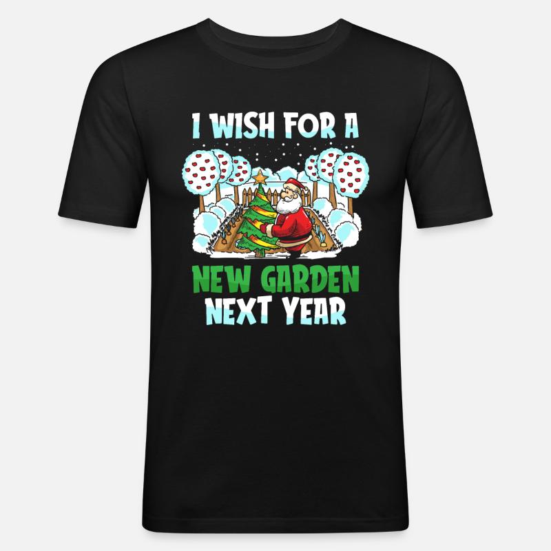 Hobbygärtner Garten Weihnachtsmann - Männer Slim Fit T-Shirt - Schwarz