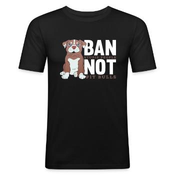 Pitbull Pitbull Ban - Men's Slim Fit T-Shirt - black - Front - Nik (191cm)