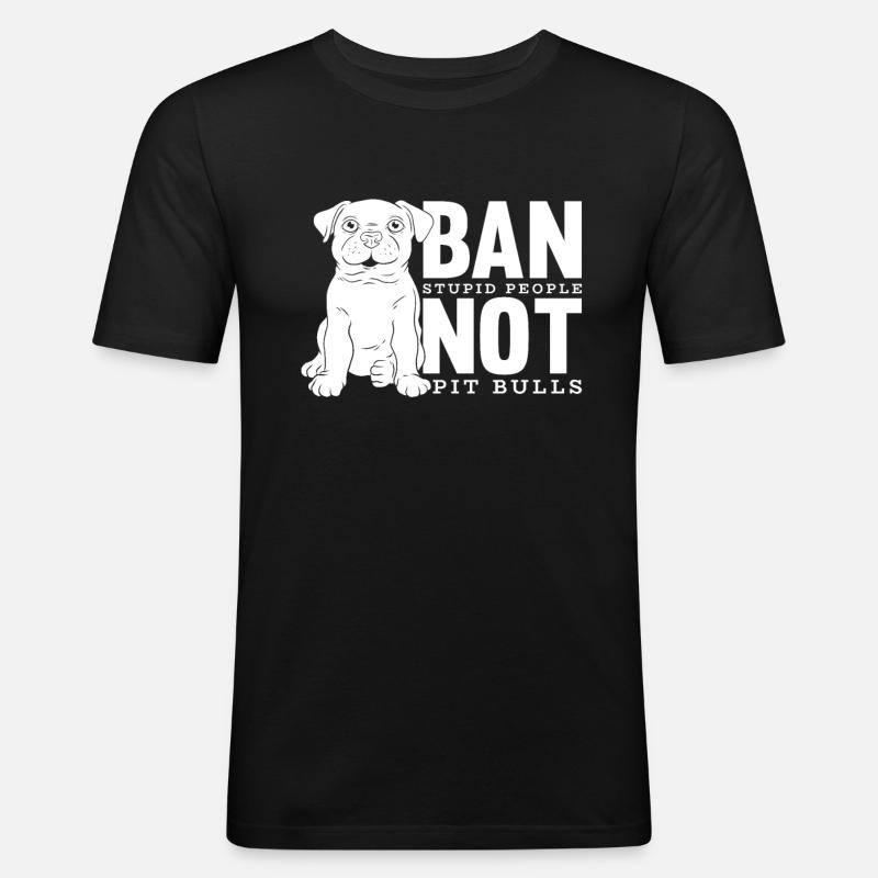 Pitbull Pitbull Verbot - Männer Slim Fit T-Shirt - Schwarz