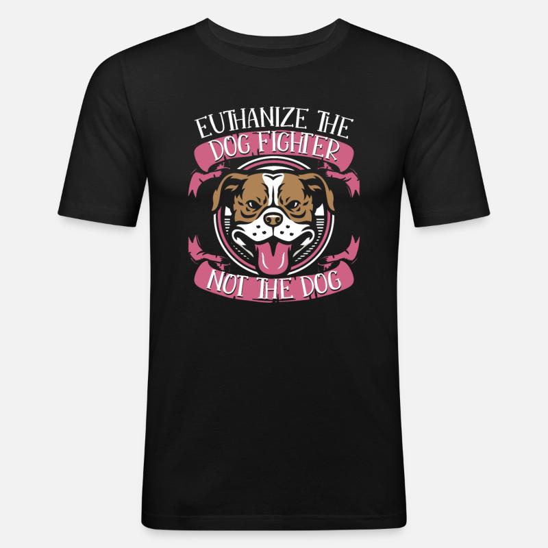 Pitbull Pitbull Verbot - Männer Slim Fit T-Shirt - Schwarz