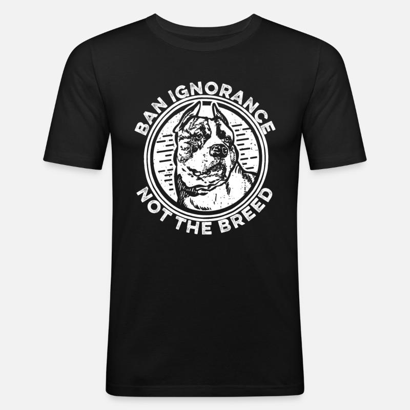 Pitbull Pitbull Verbot - Männer Slim Fit T-Shirt - Schwarz