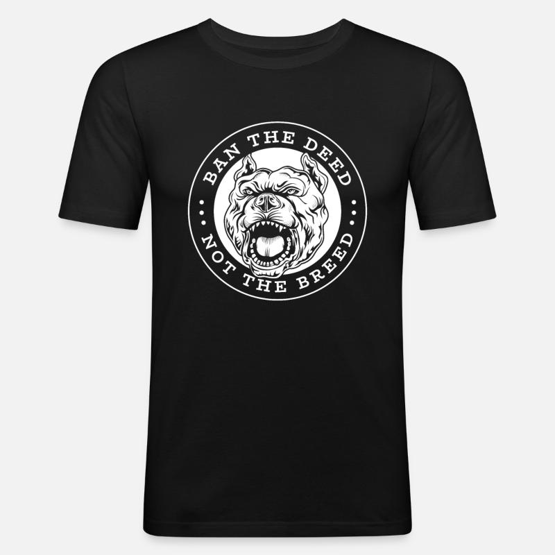 Pitbull Pitbull Verbot - Männer Slim Fit T-Shirt - Schwarz