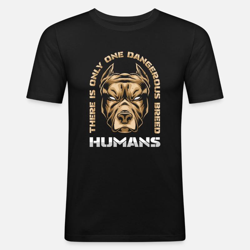 Pitbull Pitbull Verbot - Männer Slim Fit T-Shirt - Schwarz